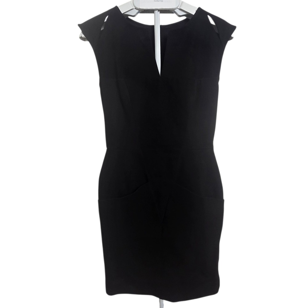 Kelly Wearstler Women's Black Cutout Sheath‎ Dress Pockets Zipper Back Size 4 - Picture 2 of 12